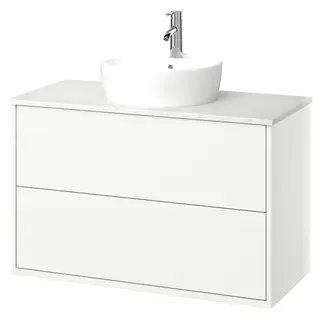 HAVBÄCK / TÖRNVIKEN wash-stnd w drawers/wash-basin/tap, white/white marble effect, Width 102.0 x Depth 49.0 x Height 78.8 cm