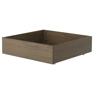 BRUKSVARA bed storage box, brown, Depth 62 x Height 18 x Width 63 cm