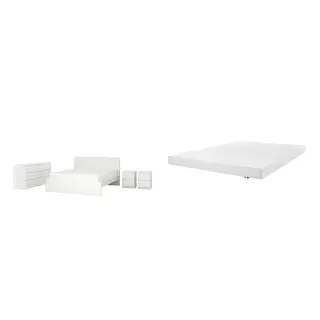 MALM/ÅKLABBEN Bed with 12cm thick mattress, latex, 5 comfort zones, medium firm