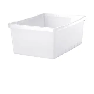 UPPSNOFSAD storage box, transparent white, 35x25x14 cm/9 l