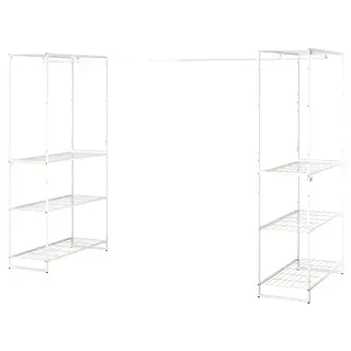 JOSTEIN shelving unit with clothes rod, in/outdoor/wire white, 81x166/270x180 cm