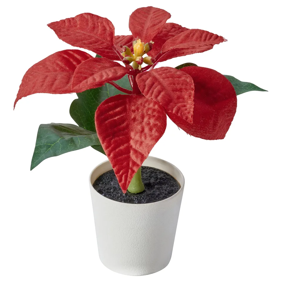 VINTERFINT Artificial potted plant, in/outdoor Poinsettia/red, 6 cm