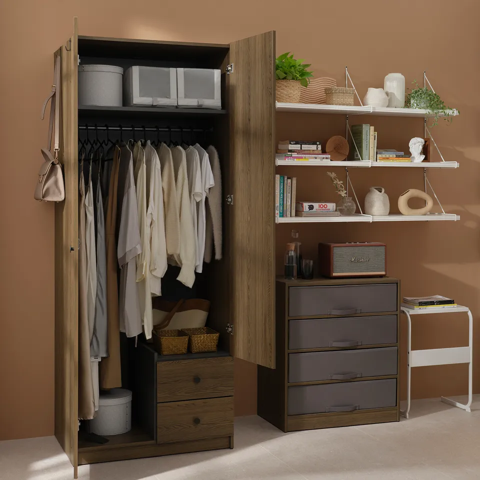 part: BRUKSVARA wardrobe with 2 doors and 2 drawers