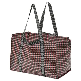 VINTERFINT carrier bag, large, check pattern/multicolour, 55x37x35 cm/71 l