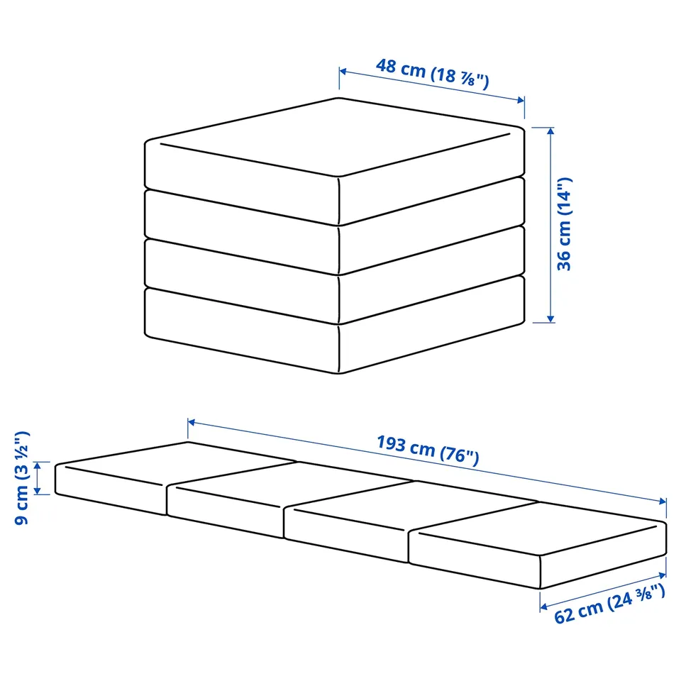 Illustration with measurements for the product: SLÄKT.