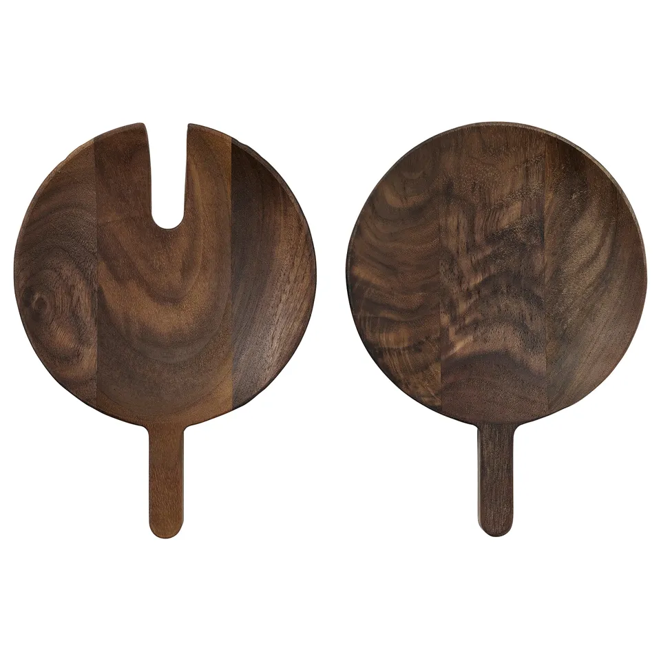 OLIVTRAST 2-piece serving set, walnut