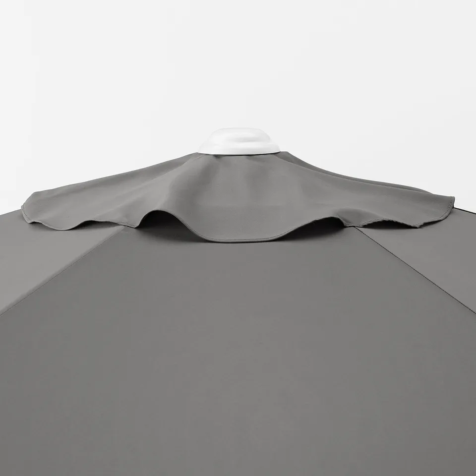 HÖGÖN / IGGÖN Parasol with base, grey/dark grey, 270 cm