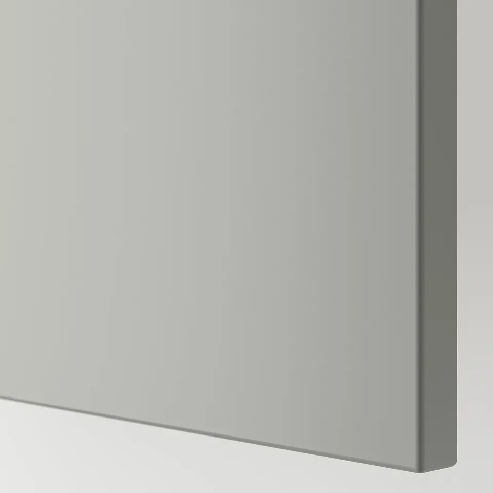 Modern grey cabinet corner, sleek & clean design, high quality finish.