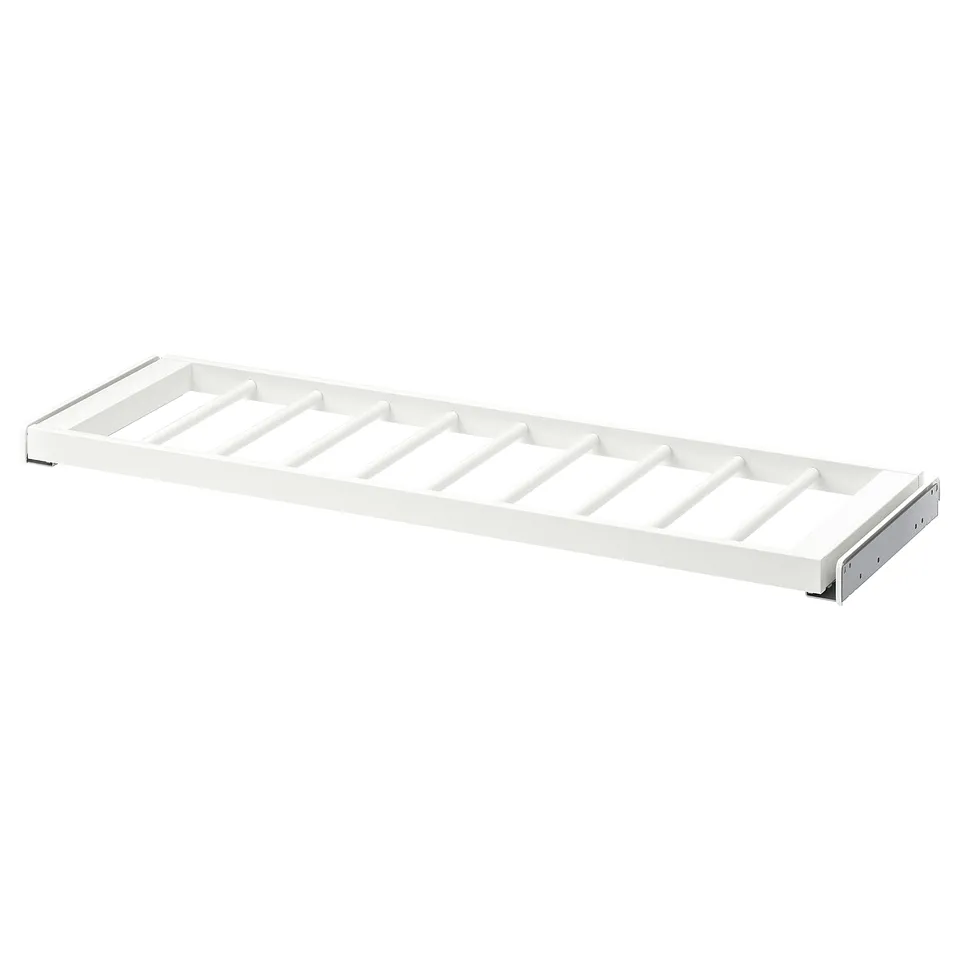 KOMPLEMENT trouser hanger, white, metal, rectangular, minimalist design.