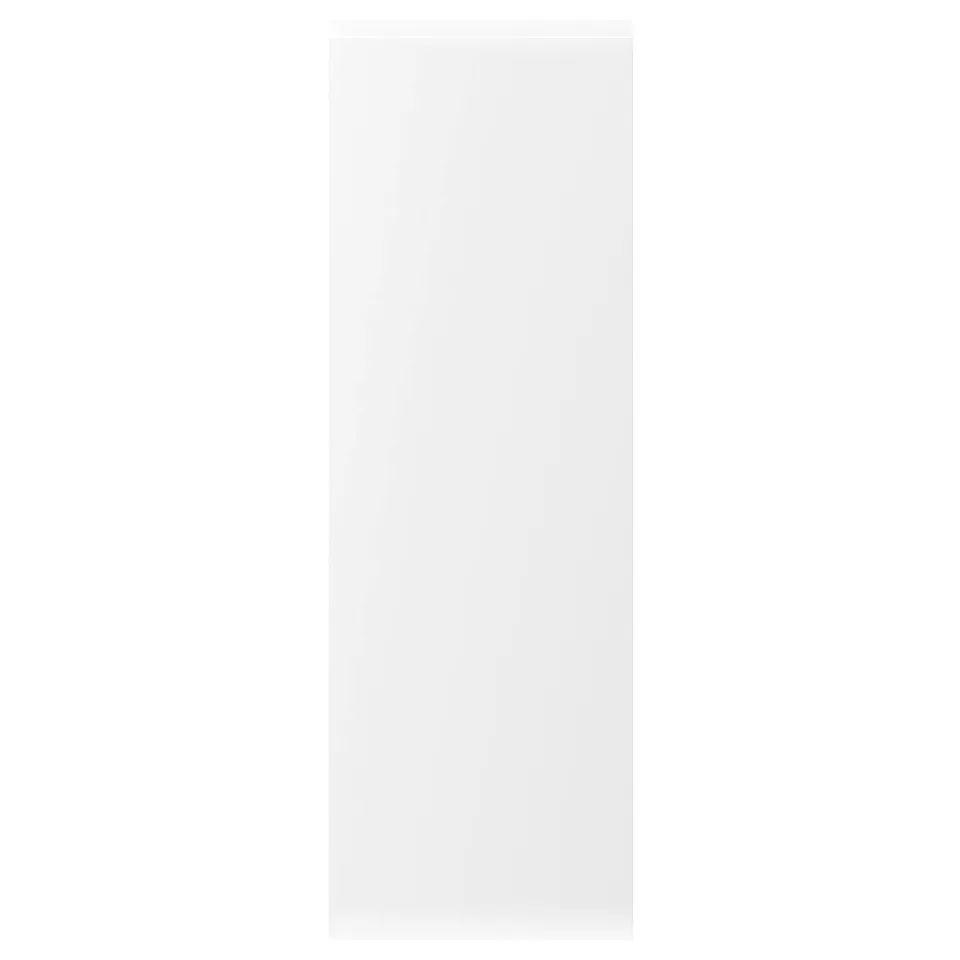 VOXTORP door, matte white, modern, rectangular, minimalist design, plastic edging, and integrated handles.