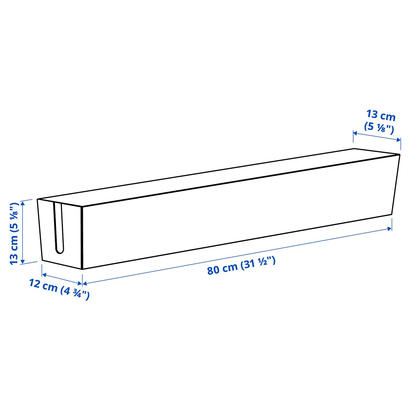 Illustration with measurements for the product: MITTZON.