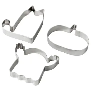 KUSTFYR pastry cutter, set of 3, stainless steel