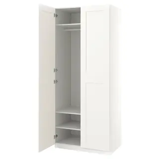 PAX / GRIMO wardrobe, white/white, 100x60x236 cm