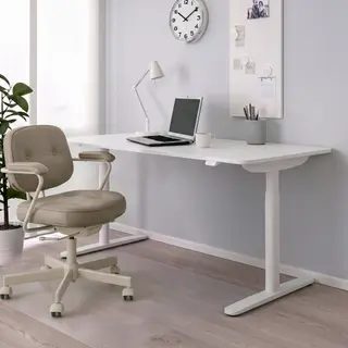 ALEFJÄLL/BOLLSIDAN set: desk sit/stand + office chair