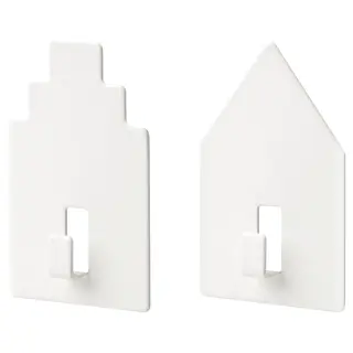 TIPPVAGN hook, self-adhesive, house/white