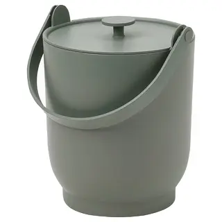 FARMARKVAST bin with lid for organic waste, grey-green, 4 l