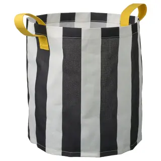 NICKY storage bag, black white/striped, Height 40 cm