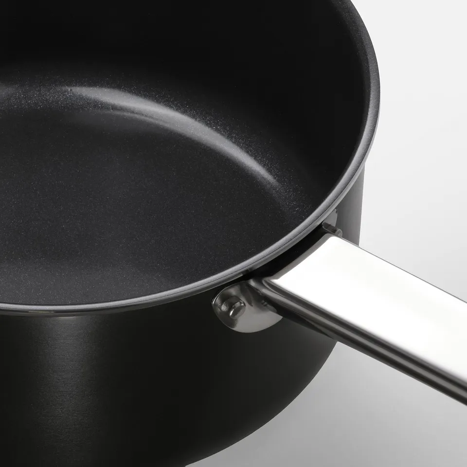 GULDÖRING Saucepan with lid, non-stick coating stainless steel/black-grey, 2 l