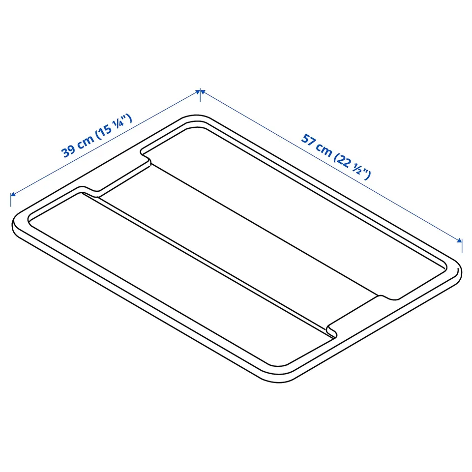 Illustration with measurements for the product: SAMLA.
