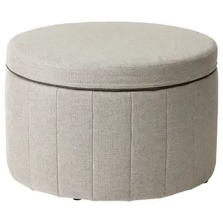 SIDSJÖ pouffe, with storage/Kilanda beige, Height 46 cm