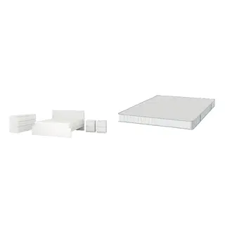 MALM/BRUKSVARA Bed with 16cm thick mattress, pocket sprung, foam, extra firm