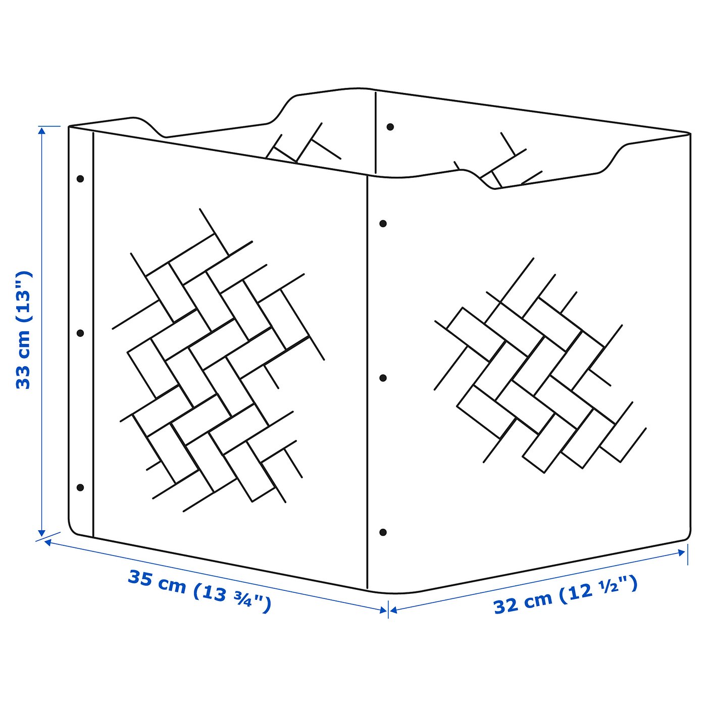 Illustration with measurements for the product: BULLIG.