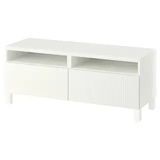 BESTÅ TV bench with drawers, white/Förvaltare white, 120x42x48 cm