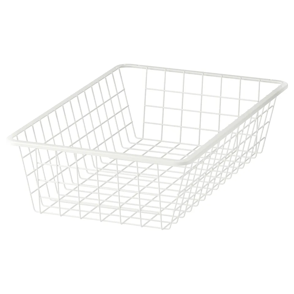 ALTARLIDEN, white wire basket, rectangular, mesh design, storage organiser.