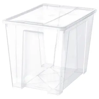 SAMLA box with lid, transparent, 57x39x42 cm/65 l