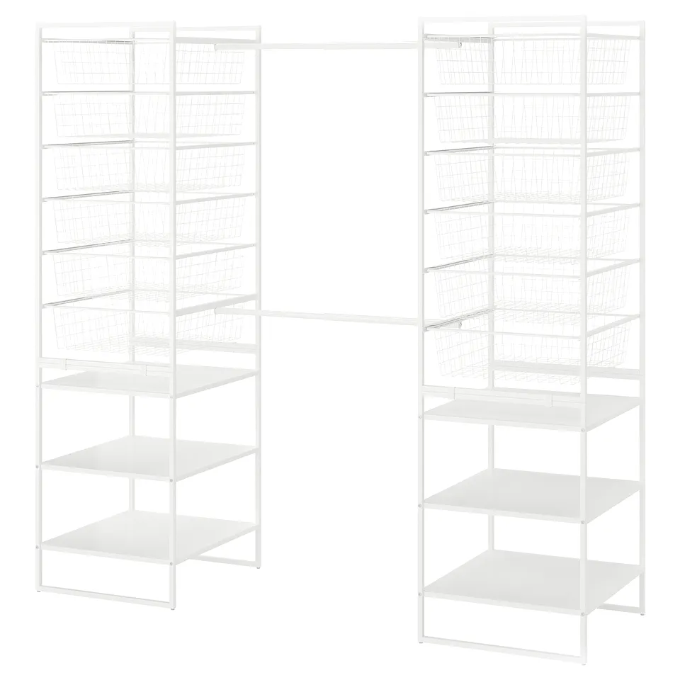 White JONAXEL wardrobe, metal, geometric design.