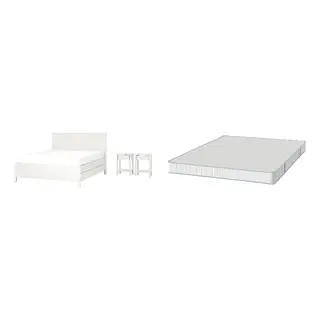 TONSTAD/BRUKSVARA Bed with 16cm thick mattress, pocket sprung, foam, extra firm