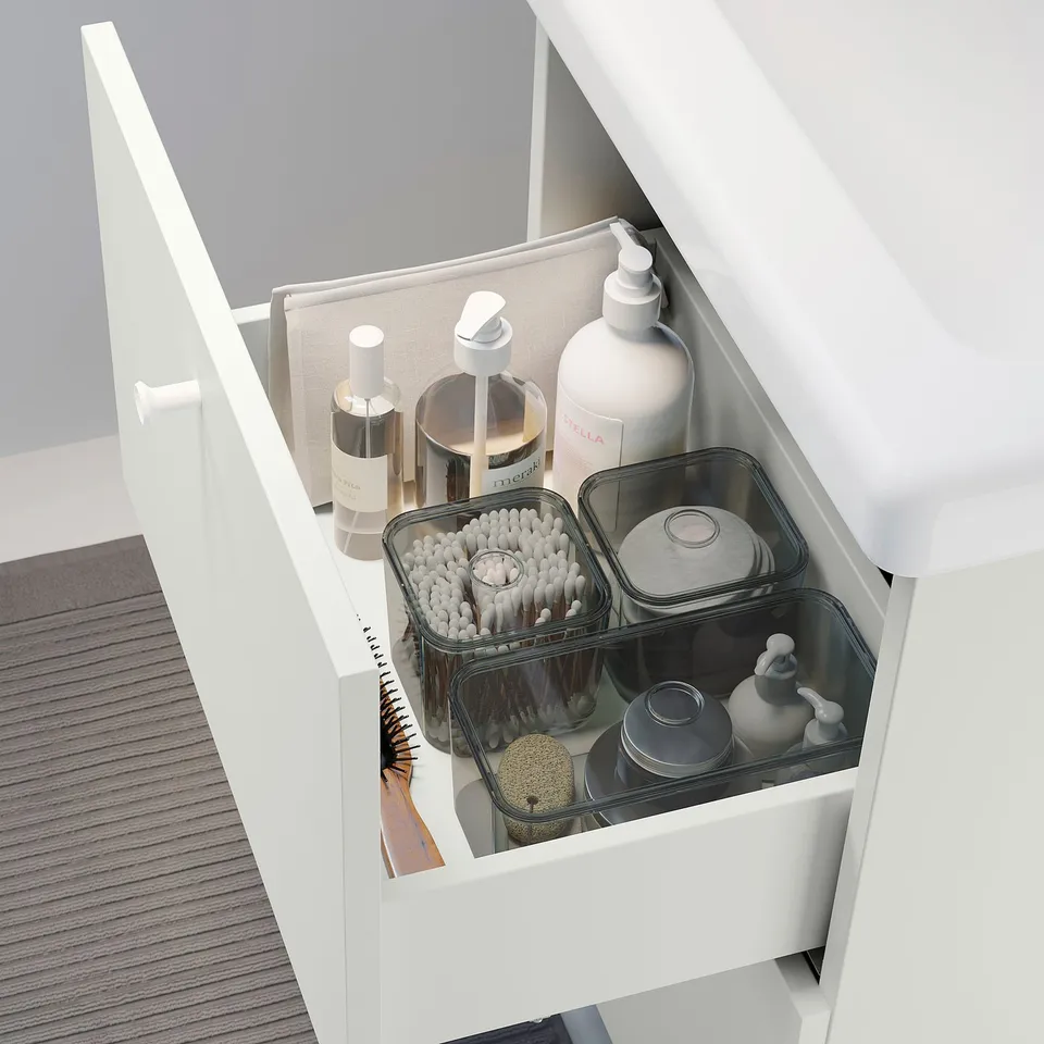 ENHET / TVÄLLEN Wash-stnd w drawers/wash-basin, white, 44x43x65 cm
