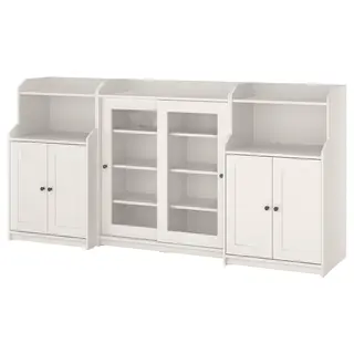 HAUGA storage combination, white, 244x46x116 cm