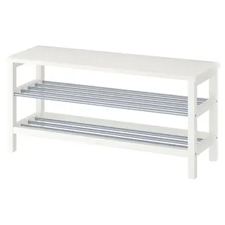 TJUSIG bench with shoe storage, white, 108x34x50 cm