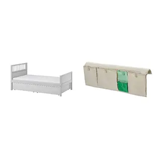 MÖJLIGHET/SMYGA set: bed frame with storage + bed pocket