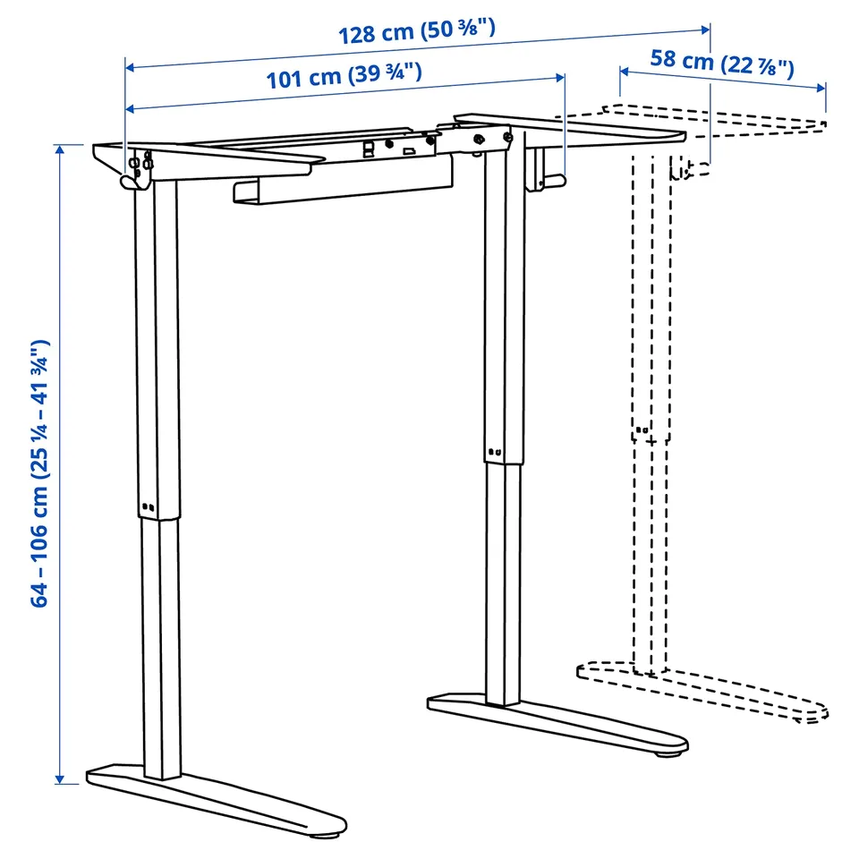 part: RELATERA underframe sit/stand f table top