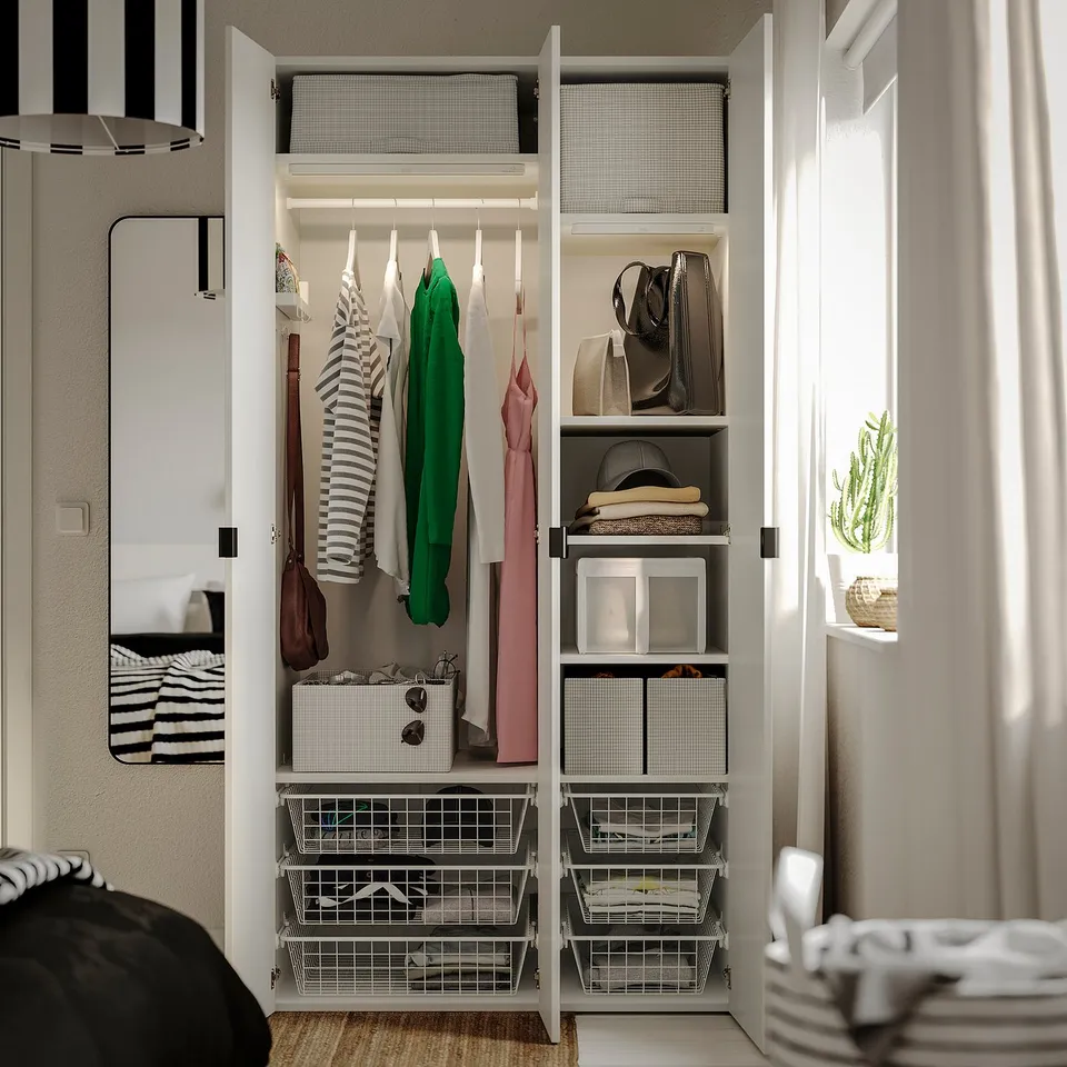 LASTARE Wardrobe combination, white, 100x62x201 cm