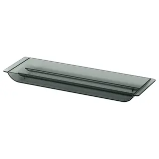 VISSLAÅN drawer organiser, grey, 35x11x3 cm