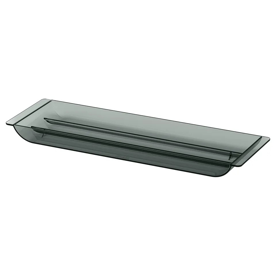 VISSLAÅN drawer organiser, dark grey, recycled pet plastic, rectangular, single-tier.