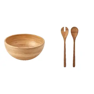 BLANDA/GRÖNSAKER set: serving bowl + 2-piece salad servers set