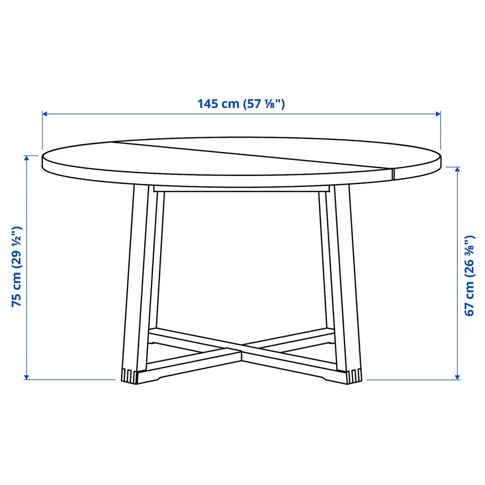 Illustration with measurements for the product: MÖRBYLÅNGA.