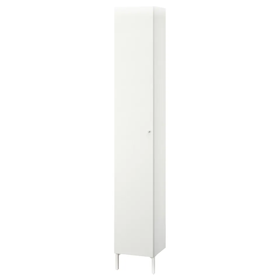 Nycjön tall white cabinet with single door
