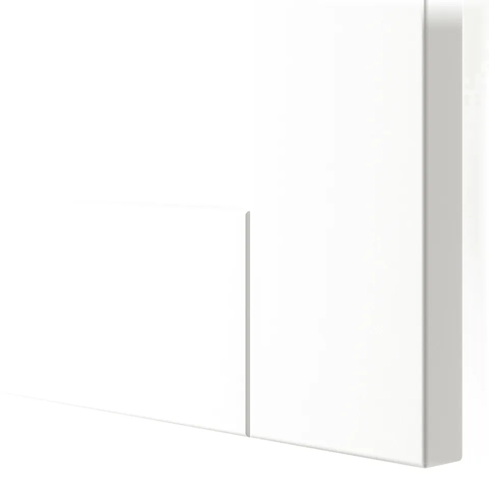 Modern, white cabinet door showcasing sleek design and smooth finish.