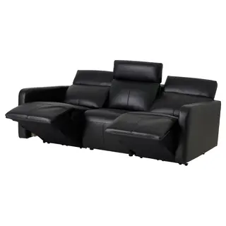 LJUNGBYHED 3-seat sofa w 2 electric recliners, Vråka/Vråkärr black, Width 224 x Depth 100 x Height 101 cm