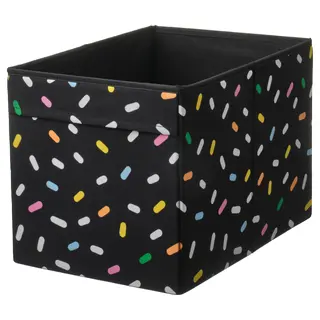 SKÅJARE box, black/sprinkles, 26x37x26 cm