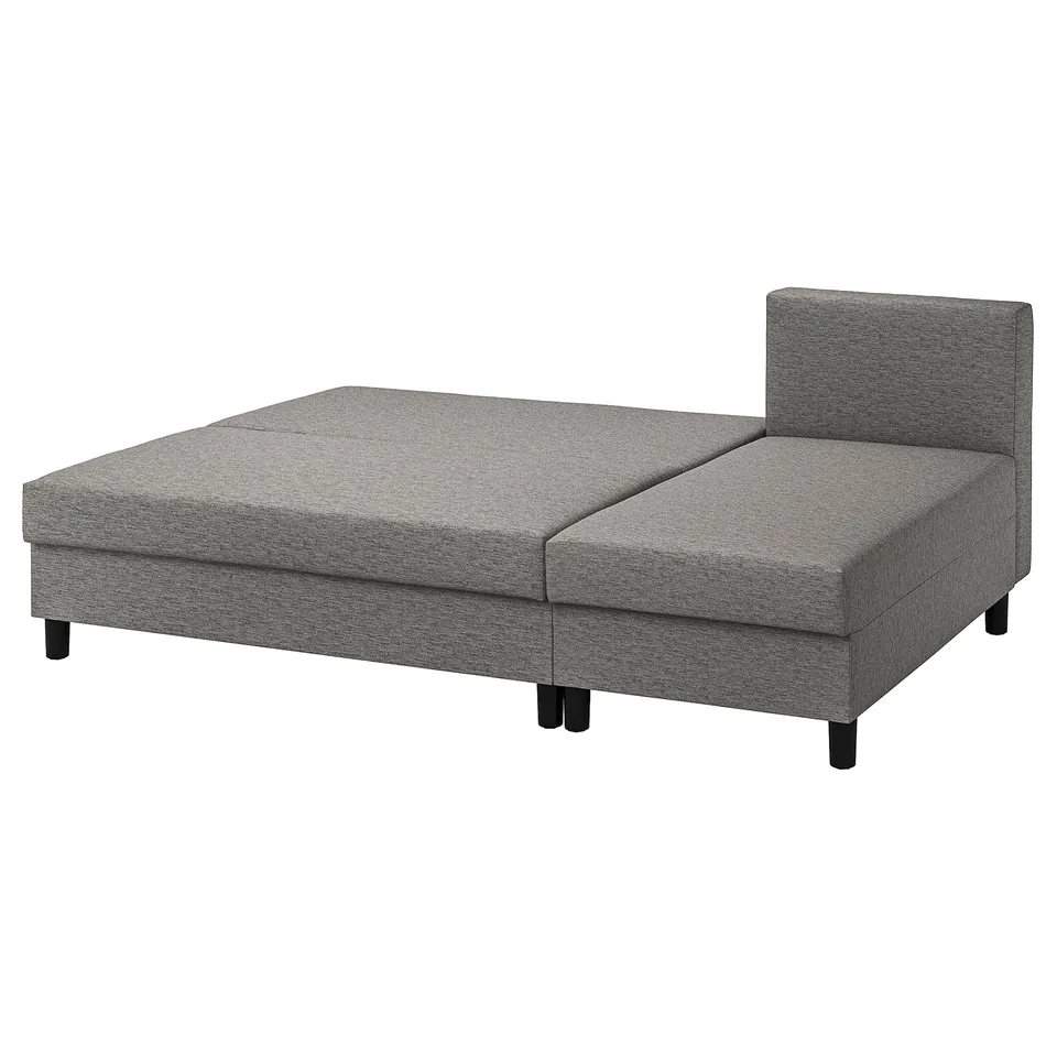 Grey ÄLVDALEN sofa bed with storage, modern design, fabric upholstery, adjustable chaise.