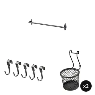 HULTARP set: rail + hook + container x2