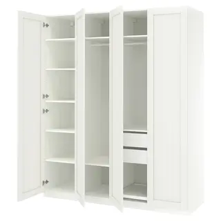 PAX / GULLABERG wardrobe combination, white/white, 200x60x236 cm