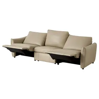 SAXVALLEN 3-seat sofa w 2 electric recliners, Vråka/Vråkärr light beige, Width 285 x Depth 96 x Height 96 cm