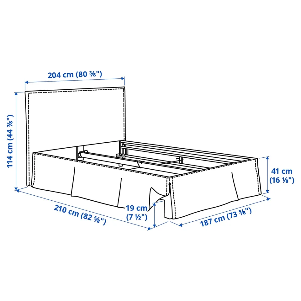 TÄRNKULLEN Cover bed frame, Vissle beige, 180x200 cm